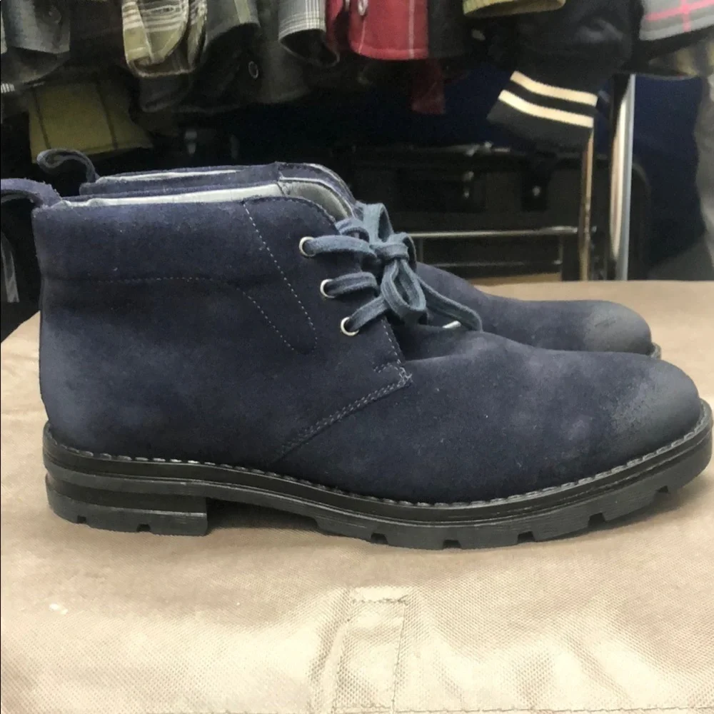 Vintage Foundry Co. Blue Chukka Boots with Suede Finish.